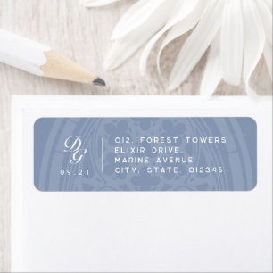 Elegant Classy Gothic Ornate Blue Wedding Address