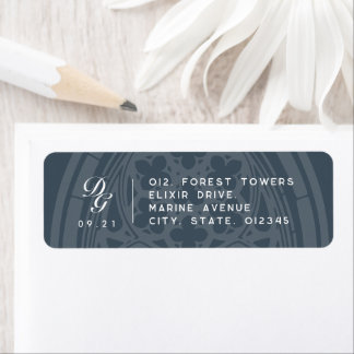 Elegant Classy Gothic Ornate Green Wedding Address