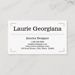 Elegant & Classy Interior Designer Business Card