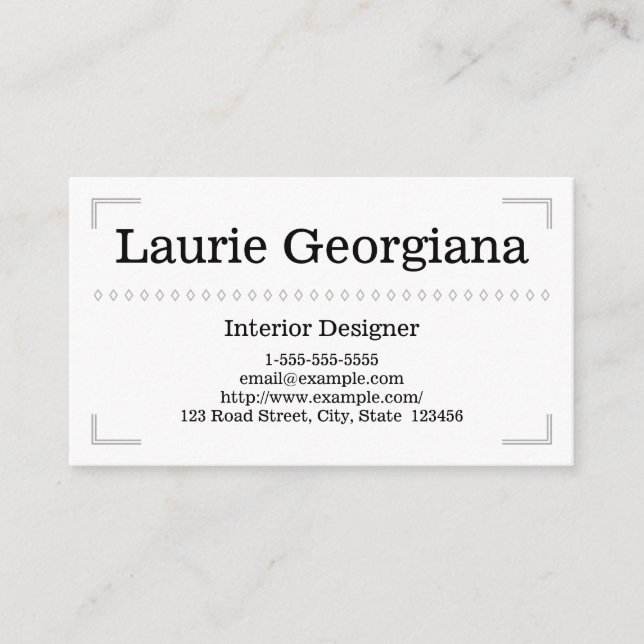 Elegant & Classy Interior Designer Business Card (Front)