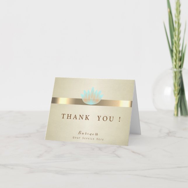 Elegant Classy Lotus Thank You Card (Front)