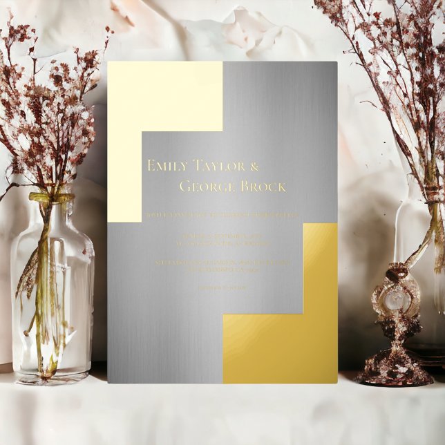 Elegant Classy Luxury Modern Wedding Silver Gold  (Creator Uploaded)