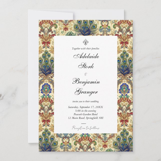 Elegant Classy Maximalist Custom Photo DIY Wedding Invitation (Front)