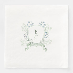 Elegant Classy Monogram Crest Wedding Napkins