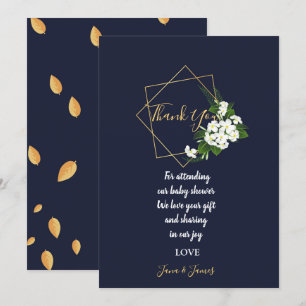 Elegant Classy Navy  Geometric thank you Invitation