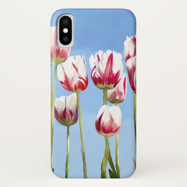 Elegant Classy Pink Gouache Florals Case-Mate iPhone Case (Back)
