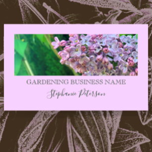 Elegant Classy Purple Lilac Custom Photo Gardening Business Card