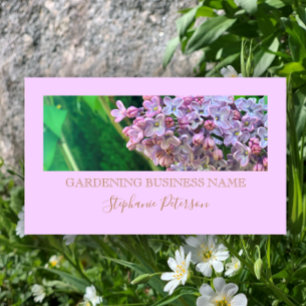 Elegant Classy Purple Lilac Custom Photo Gardening Business Card