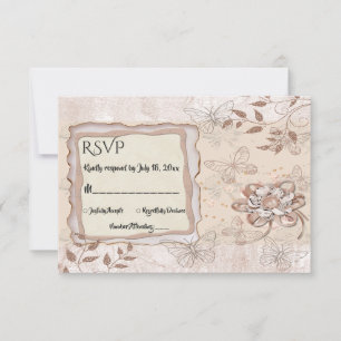 Elegant Classy Rose Gold Glitter Formal Wedding RSVP Card