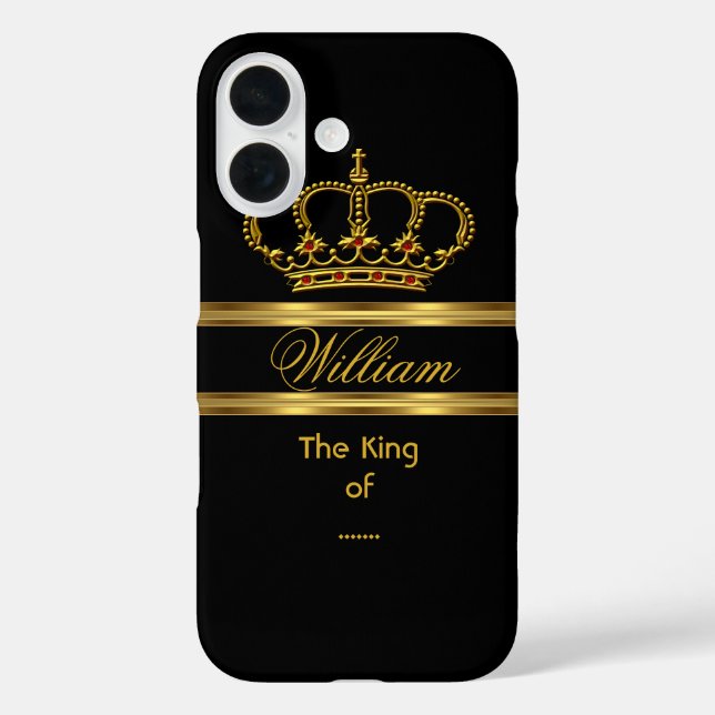 Elegant Classy Royal King Gold Black Crown 3 Case-Mate iPhone Case (Back)