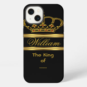 Elegant Classy Royal King Gold Black Crown 3 iPhone 13 Case