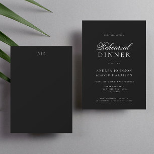 Elegant Classy Script Minimalist Rehearsal Dinner Invitation