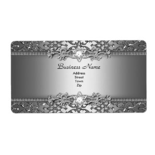 Elegant Classy Silver Damask Embossed Jewel