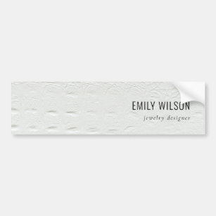 Elegant Classy Simple Ivory White Leather Texture Bumper Sticker