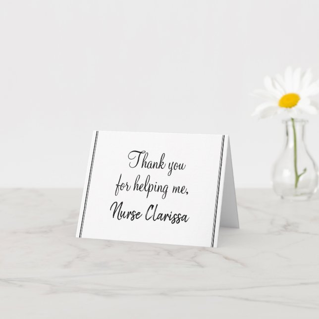 Elegant, Classy "Thank you for helping me" Card (Small Plant)