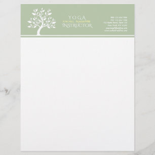 Elegant Classy Tree YOGA Studio Massage Therapy Custom Letterhead