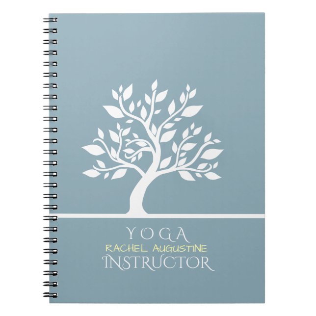 Elegant Classy Tree YOGA Studio Massage Therapy Spiral Notebook (Front)
