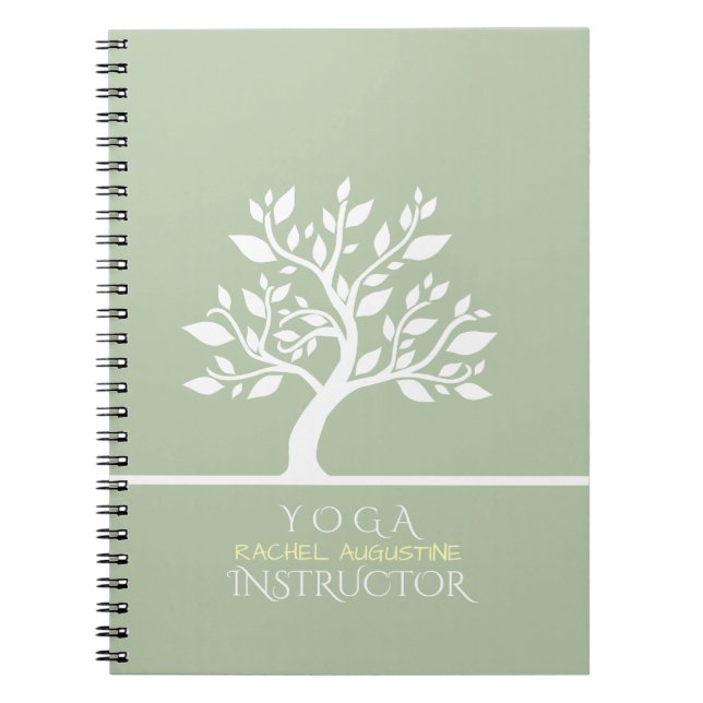 Elegant Classy Tree YOGA Studio Massage Therapy Spiral Notebook (Front)