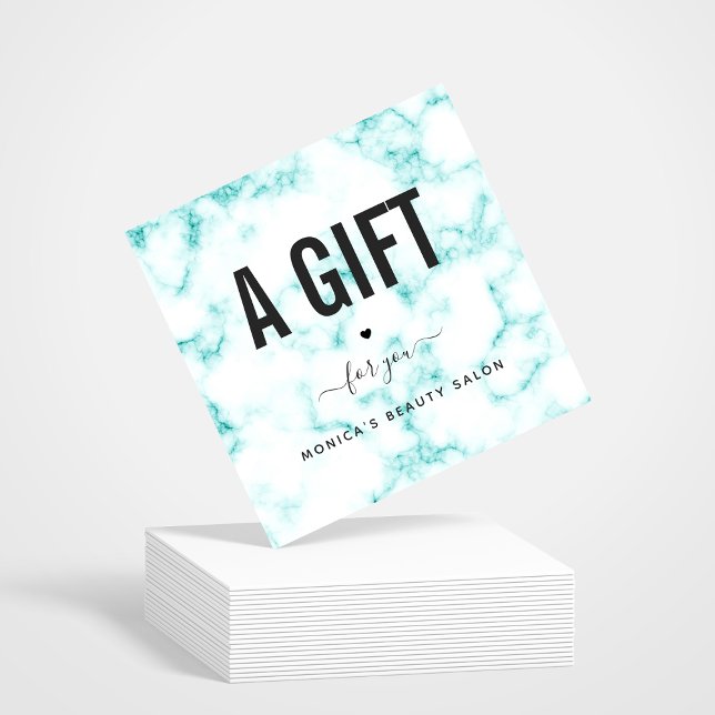 Elegant Classy Turquoise Marble Beauty Salon Logo (Creator Uploaded)