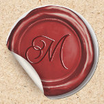 Elegant Classy Vintage Monogram Wax Seal Stickers<br><div class="desc">Classy wax seal design sticker with red colours to personalise with your monogram for any occasion,  from birthday and anniversary to baby showers!</div>