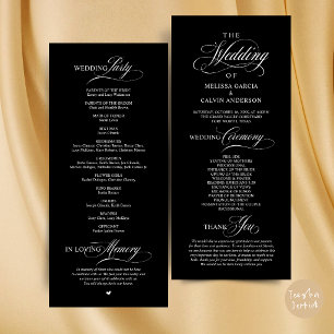 Elegant Classy Wedding Ceremony Order Programme