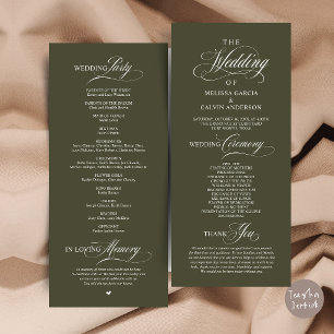 Elegant Classy Wedding Ceremony Order Programme