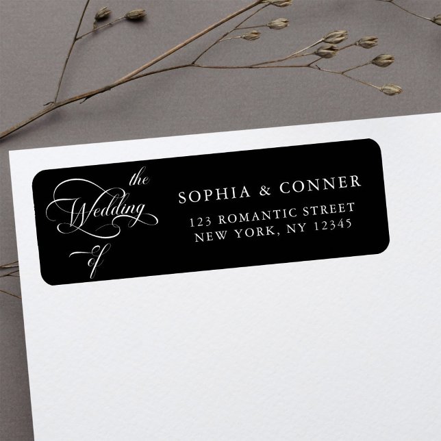 Elegant Classy Wedding Return Address Black (Creator Uploaded)