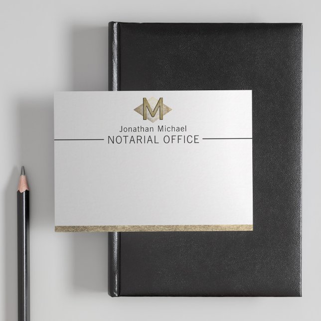 Elegant Classy White & Gold Personalised Monogram  Card (Creator Uploaded)