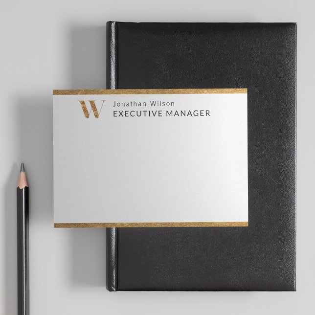 Elegant Classy White & Gold Personalised Monogram  Card (Creator Uploaded)