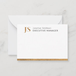 Elegant Classy White & Gold Personalised Monogram Card