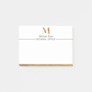 Elegant Classy White & Gold Personalised Monogram  Post-it Notes