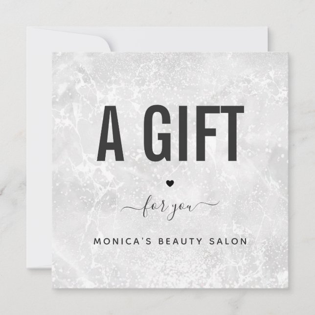 Elegant Classy White Marble Beauty Salon Logo Chic (Front)
