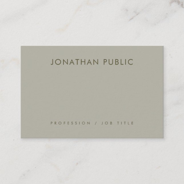 Elegant Clean Aesthetic Design Modern Template Top Business Card (Front)