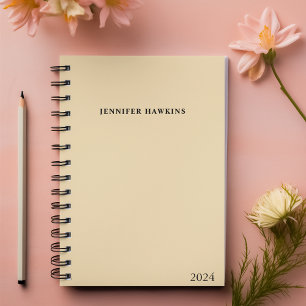 Elegant Clean Beige & Black Weekly Personal Planner