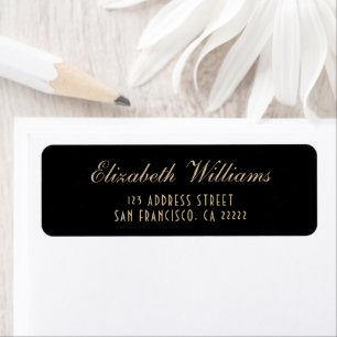 Elegant Clean Black Gold Simple Script Address