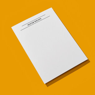 Elegant Clean Black White Lines Consultant Custom Letterhead