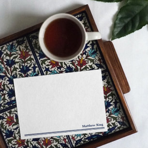 Elegant Clean Blue Lines Add Name Card