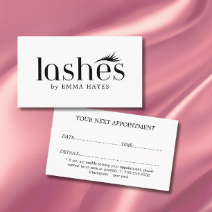 Elegant Clean Bold Lashes Artist  Appointment Card