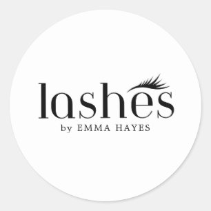 Elegant Clean Bold Lashes Artist  Classic Round Sticker