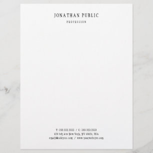 Elegant Clean Design Classic Look Template White Custom Letterhead
