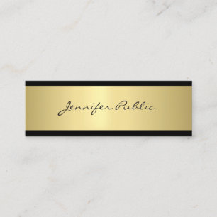 Elegant Clean Design Gold Glamourous Professional Mini Business Card