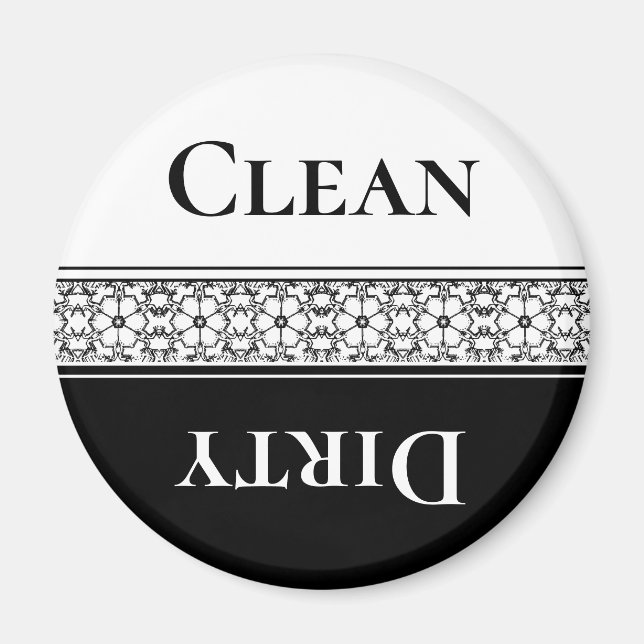 Elegant Clean Dirty Dishwasher Magnet (Front)