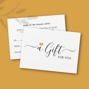 Elegant Clean Faux Gold Heart Gift Certificate