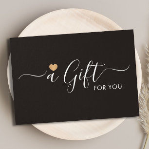 Elegant Clean Faux Gold Heart Ivory Black