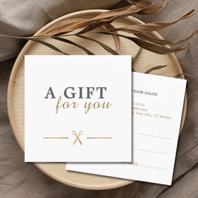 Elegant Clean Faux Gold Scissors Gift Certificate (Creator Uploaded)