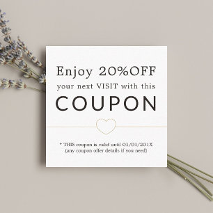 Elegant Clean Golden Heart Line Salon Discount Card
