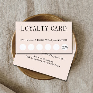 Elegant Clean Light Pastel White Salon 5+1 Loyalty Card
