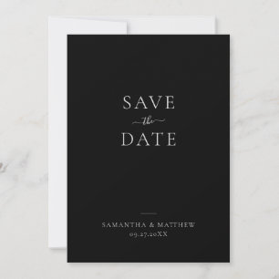 Elegant Clean Minimalist Black Save The Date