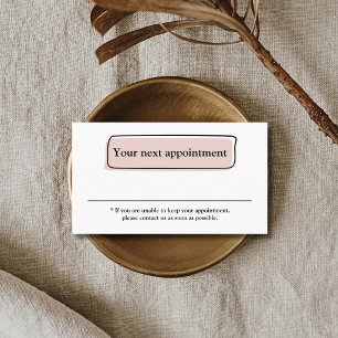 Elegant Clean Pastel Beauty Salon Appointment Card