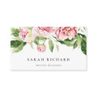 Elegant Clean Pink Green Watercolor Peony Floral